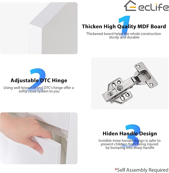 eclife 22" Corner Bathroom Vanity Sink Combo for Small Space Wall Mounted Floating Cabinet with White Resin Sink and Matte Black Faucet, White