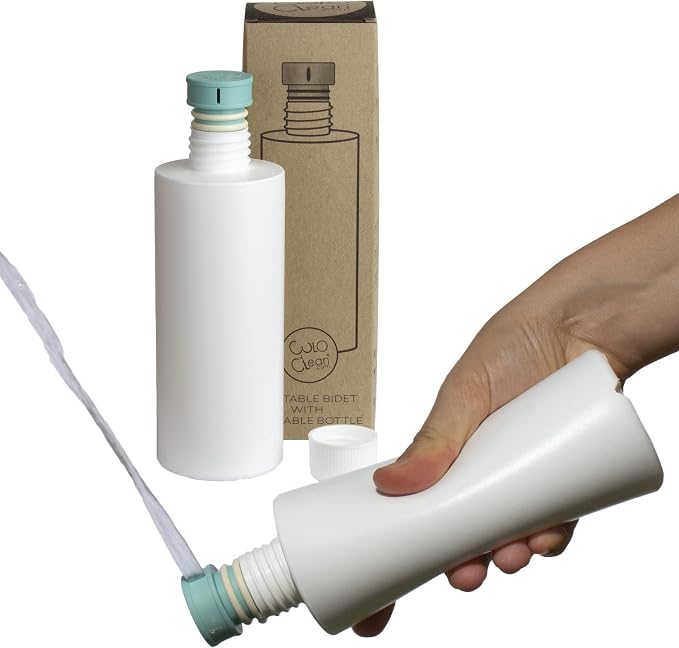 CuloClean Portable Bidet for Toilet or Travel. Peri Bottle for Men and Women. Handheld Spray. Bath Essentials (Aquamarine)