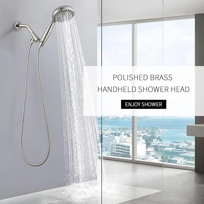 G-Promise High Pressure 6 Mode Hand Held Shower Head with Extra Long Hose | High Pressure, 6 Spray Mode, Easy Install, Adjustable Angle, Extra Long Hose, Modern Upgrade