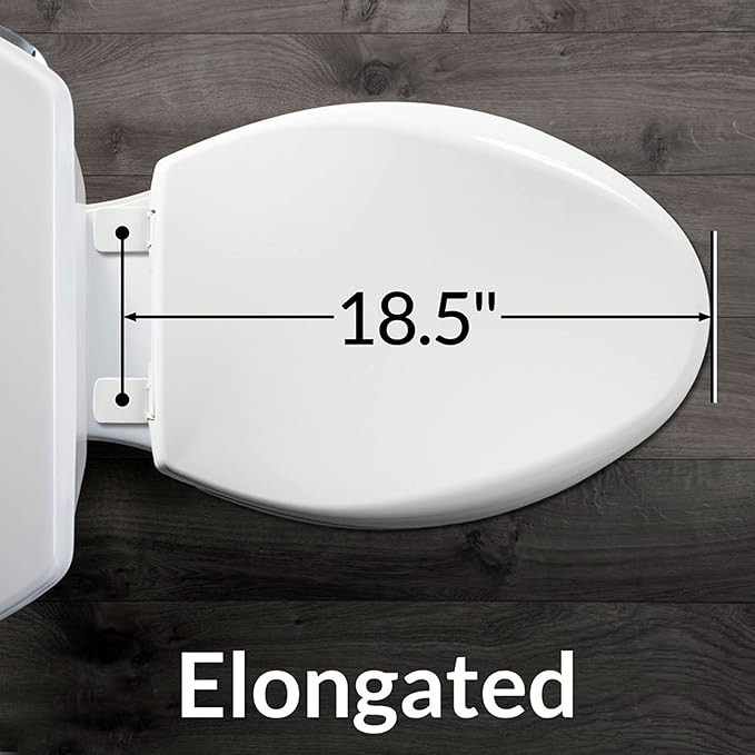 BEMIS 7800TDG Commercial Closed Front Plastic Toilet Seat, Heavy Duty Industrial Seat with Lid, Secure Installation for Long Lasting Hospitality Use, Elongated, White