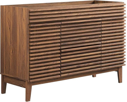 Modway Render 48" Single Sink Compatible (Not Included) Bathroom Vanity Cabinet in Walnut