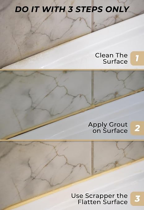 Grout Repair Kit, Beige, Fast Drying Sealer, 8.8 oz | Tile Filler; Restore & Renew