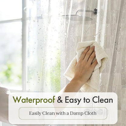 Bathway Shower Curtain Liner, Clear Shower Curtain Liner 54x78 PEVA Waterproof Shower Curtain Liner Plastic with 3 Magnets and 9 Rustproof Metal Grommets, Lightweight Stall Long Shower Liner Bathroom
