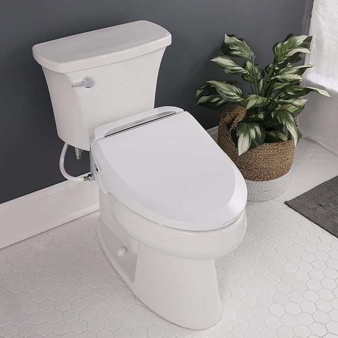 Bio Bidet USPA PRO Modern Bidet Seat, Warm Water, Heated Seat & Dryer, Remote Control, Round