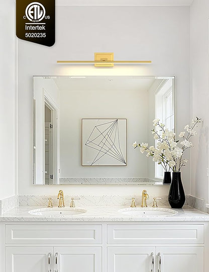 VOLISUN Bathroom Vanity Light 31.5 inch, 18W Dimmable 5CCT Led Bathroom Light Fixture Over Mirror, Gold Bar Vanity Light for Bathrooms-ETL Certificated