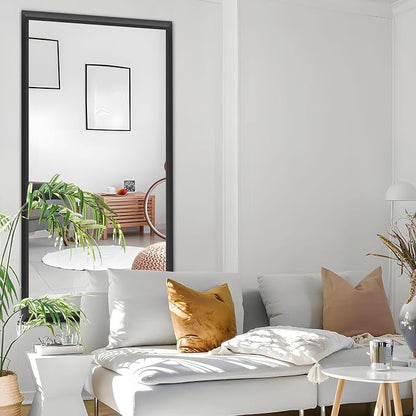 Bathroom Mirror Black, 72X32 Inch | Thick Metal Framed, HD Reflection, Anti-Rust, Hang Horizontally/Vertically, Suitable for Vanity, Bedroom, Bathroom, Entryway