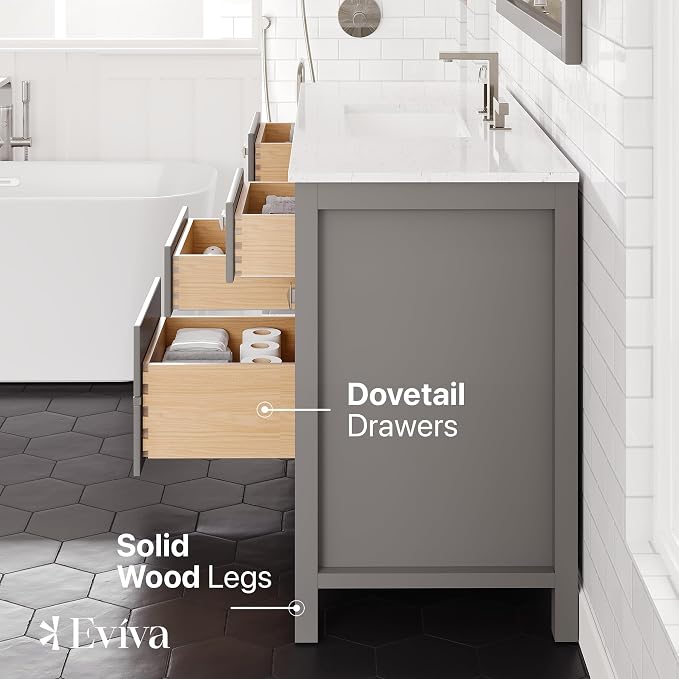 Artemis 48 in. Gray Single Sink Bath Vanity with Engineered Stone Top and Undermount Porcelain Sink