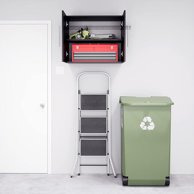 Prepac's HangUps Upper Storage Cabinet - Elegant and Spacious Wall Cabinets to Maximize Your Storage, 36" Size, Classic Black Finish