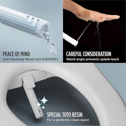 TOTO® WASHLET® K300 Electronic Bidet Toilet Seat with Instantaneous Water Heating, PREMIST and EWATER+ Wand Cleaning, Elongated, Cotton White - SW3036R#01
