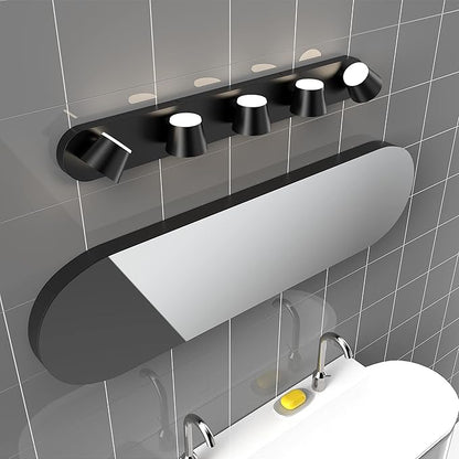 URSOLA 5 Light Bathroom Vanity Light, LED Black Wall Light Fixtures, Up and Down Rotatable Dimmable, 34 inch Bathroom Lighting Fixtures Over Mirror