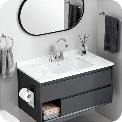 Brushed Nickel Bathroom Faucet 3 Hole, 4 Inch 2-Handle Centerset Bathroom Sink Faucet, Faucet for Bathroom Sink 360° Swivel Bathroom Faucets RV Lavatory Vanity Faucet with Pop-up Drain