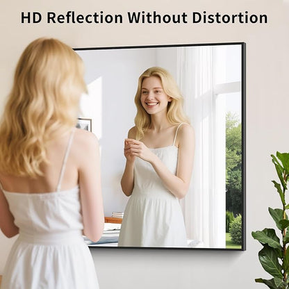 Koonmi Black Bathroom Mirror for Over Sink,Metal Framed 36"x40" Wall Mirror