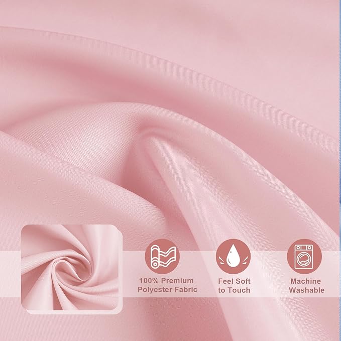AooHome Fabric Shower Curtains, Cloth Ombre Pink Shower Curtain Sets, Washable Fabric Pink and White Shower Curtain, Rustic Farmhouse Bathroom Shower Curtains, 72x72 Inches