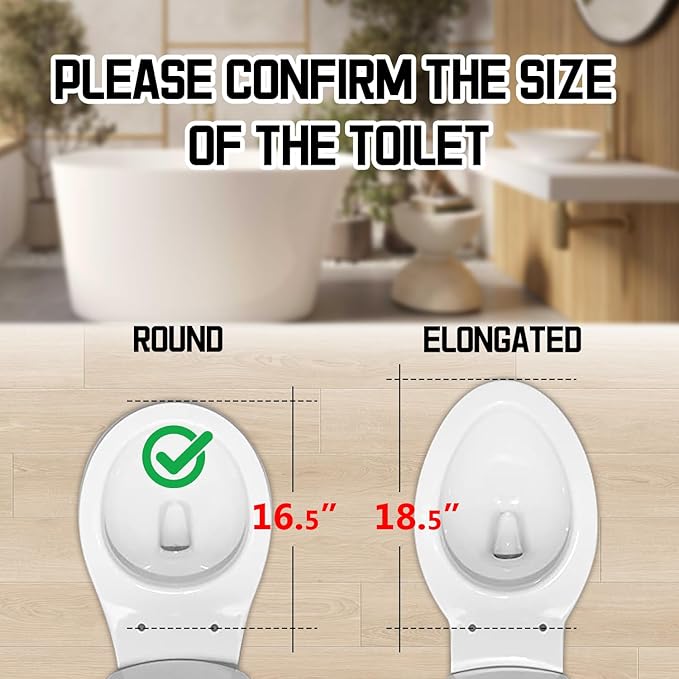 Heavy-Duty Premium Round Toilet Seat, Soft Close Quiet & Slow, Metal Hinges with Quick-Attach Hardware, Durable, Easy to Clean, Fits Standard Round Toilets (16.5″), White