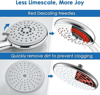 ROVOGO Shower Panel Tower System - Use 4 Functions at the Same Time: Rain Shower, Handheld, Body Jets and Tub Spout, 304 Stainless Steel Shower Column with Adjustable Head, Brushed