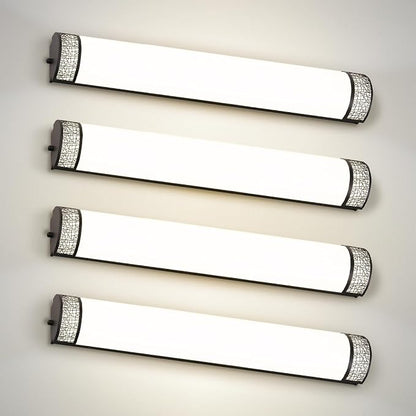 ASD 36 Inch LED Bathroom Vanity Light, 5CCT 2700K-5000K 30W, Dimmable Bathroom Light Fixtures, Modern Vanity Lights for Bathroom Lighting Fixtures Over Mirror, Wall Light Bar, Black, ETL, 4 Pack