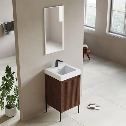 Dowell 18" Bathroom Sink,Single Bowl Vanity Basin,Rectangular Drop-In Bathroom Sink with Overflow,White-000 1818BP