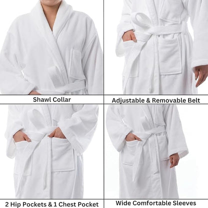 Alpine Swiss Blair Womens Cotton Terry Cloth Bathrobe Shawl Collar Velour Spa Robe