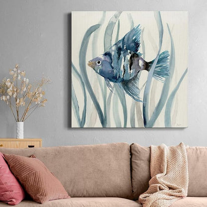 Renditions Gallery Fish in Seagrass II Wall Art, Premium Gallery Wrapped Canvas Decor, Ready to Hang, 24 in H x 24 in W, Made in America Print, AZS-WC15-17920-R-2424-MK