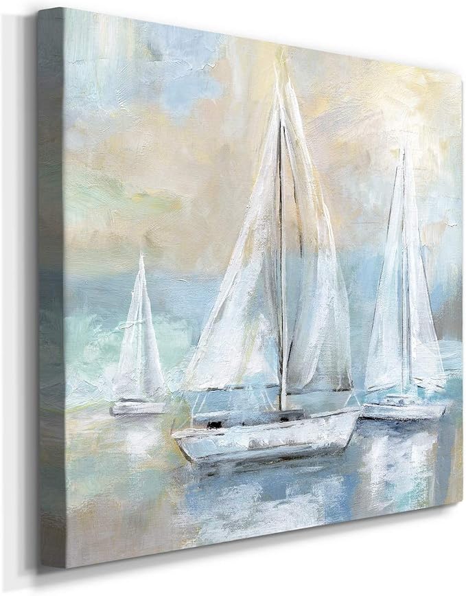Renditions Gallery Sail Away Wall Art, Premium Gallery Wrapped Canvas Decor, Ready to Hang, 24 in H x 24 in W, Made in America Print