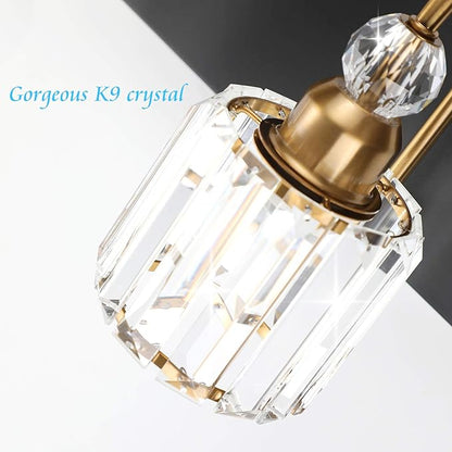 Ralbay Modern LED Bathroom Vanity Lights 5-Lights Crystal Vanity Lights Over Mirror Modern Black Bathroom Vanity Lighting Fixtures