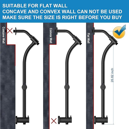 Handheld Showerhead & Rain Shower Combo for Easy Reach, 27.5" Drill-free Stainless Steel Slide Bar, 5”of 5-setting Handheld Shower and Showerhead, with 5ft Hose - Black