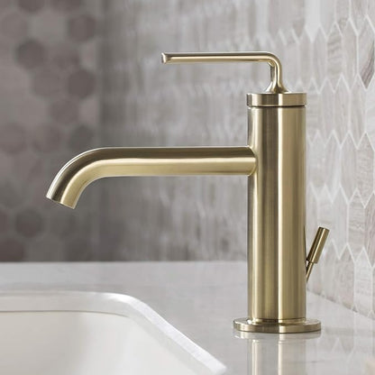 KRAUS Ramus Single Handle Bathroom Sink Faucet with Lift Rod Drain in Brushed Gold, KBF-1221BG-2PK
