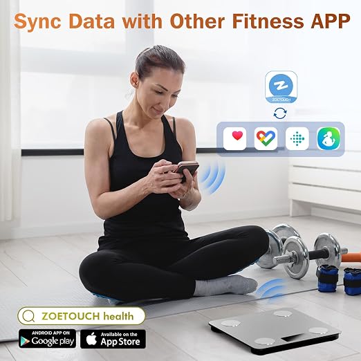 Smart Bathroom Scale for Body Weight, Digital Weighing Scale with BMI, Body Fat, Muscle Mass, Bluetooth Machine for People, Work with App, 14 Body Composition Analyzer