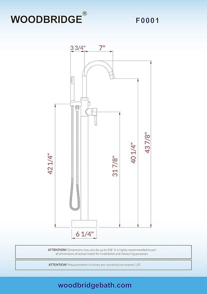 WOODBRIDGE B BathTub Faucet, F-0001 Brushed Nickel