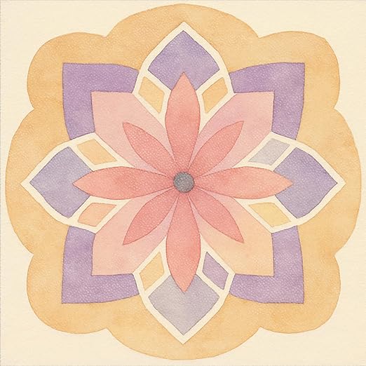 Pastel Mandala Flower Peel and Stick Floor Tiles 12x12 Inch 10PCS | Spring watercolor pastel mandala flower pattern vinyl floor stickers for kitchen bathroom entryway and indoor home decor