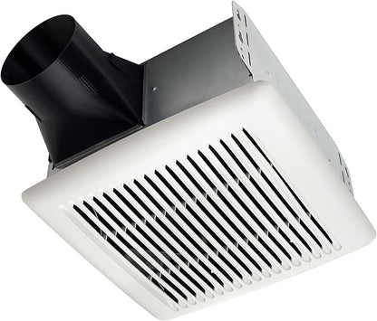 Broan-NuTone A80 Ventilation Fan with Roomside Installation, 80 CFM, 2.0 Sones White & AE110 Invent Flex ENERGY STAR Qualified Single-Speed Ventilation Fan, 110 CFM 1.0 Sones, White