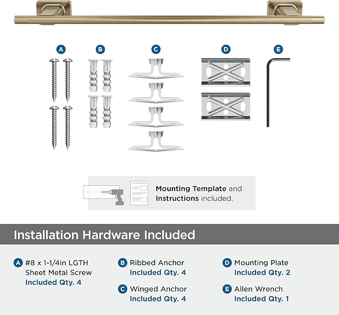 Amerock Bronx Golden Champagne 18 inch (457mm) Towel Bar, BH26614BBZ