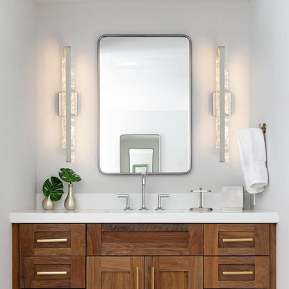 Modern Bathroom Vanity Light: Brushed Nickel 27 inch 28W Dimmable LED Bath Bar Light Fixtures Over Mirror - Wall Sconce Picture Lights for Powder Room Bedroom 3000k