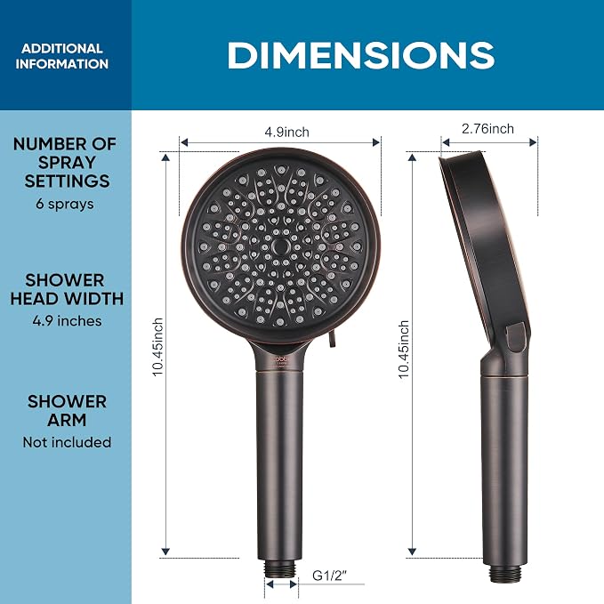 Cobbe Filtered Shower Head with Handheld, High Pressure 6 Spray Mode Showerhead with Filters, Water Softener Filters Beads for Hard Water - Remove Chlorine - Reduces Dry Itchy Skin, Oil Rubbed Bronze | High Pressure 6 Spray Mode Shower Head with Filter...