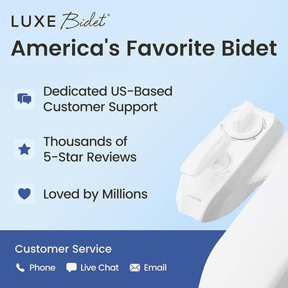 LUXE Bidet NEO 320 PLUS - Warm Water Bidet Attachment for Toilet, White 2 | Non-Electric, Warm Water, Dual Nozzle, Slide-In Install, 360° Self-Clean, EZ-Lift to Clean, Feminine & Rear Wash