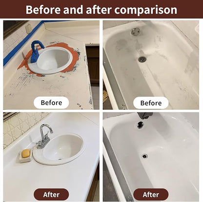 Tub and Tile Spray Paint White Gloss Waterproof Spray White Tile Paint Bathtub Refinishing Kit for Tiles Ceramic Porcelain Fiberglass Resurfacing Bathroom Walls Bathtubs Sinks Countertop Toilets Gloss