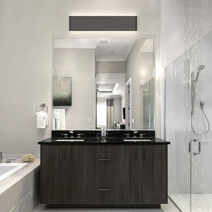 Aipsun 24in/20W LED Matte Black Modern Vanity Light Matte Black Wall Light Up Down Wall Mount Lights Indoor Modern Wall Light for Bathroom(Neutral White 4000K)