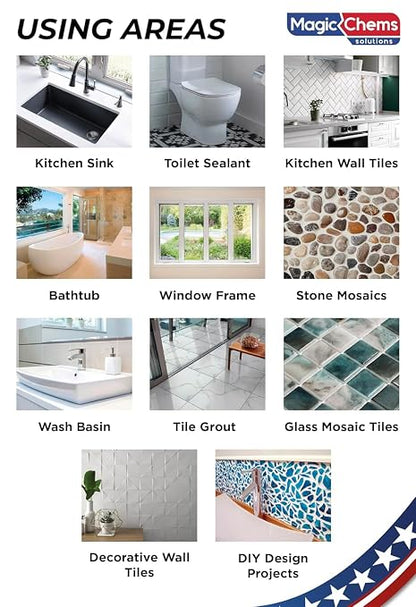 Tile Grout Repair, Black 8.8 oz/250gr. Fast Drying Grout Repair Kit, Grout Filler Tube Repair Kit, Tile Grout Paint, Grout Sealer Restore and Renew Bathroom Floor, Tile Gaps, Joints, Lines