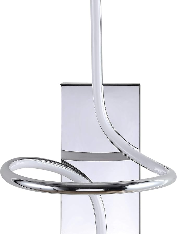 JONATHAN Y Sketch 9" Integrated LED Abstract Metal Vanity Sconce, Chrome | Dimmable Hardwired Wall Lamp, ETL Listed Modern Minimalist Decor, Bathroom Mirror Light, 18W 1040 Lumens