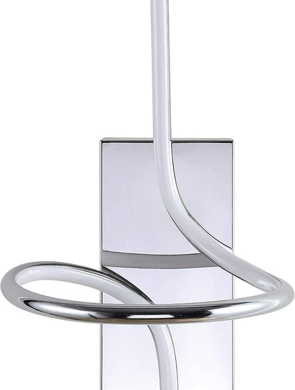 JONATHAN Y Sketch 9" Integrated LED Abstract Metal Vanity Sconce, Chrome | Dimmable Hardwired Wall Lamp, ETL Listed Modern Minimalist Decor, Bathroom Mirror Light, 18W 1040 Lumens