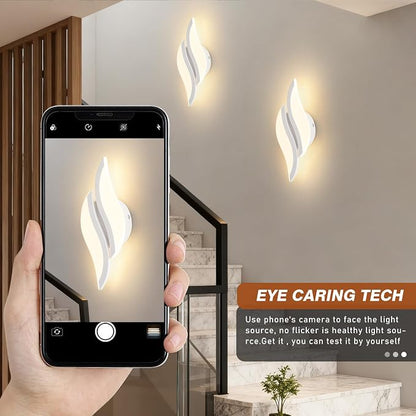CANEOE Modern LED Wall Sconce 3000K White Indoor Wall Light Fixtures Acrylic Wall Sconce Lighting for Living Room Bedroom Bedside Bathroom Hallway Stairway Wall Lamp (White, 1 Pack,3000K)