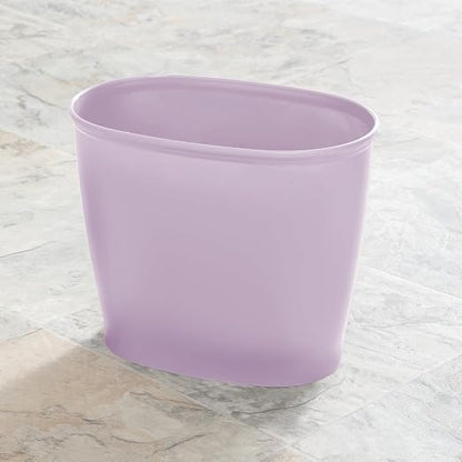 iDesign Slim Plastic Bathroom Trash Can, Purple | Small Garbage Bin, For Bedroom, Office, Desk, Dorm