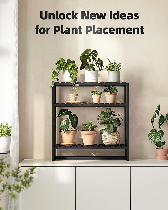 Galood Over The Toilet Storage Bathroom Shelves Wall Mounted 3 Tier Black | Space Saver Corner Shelf Organizer Bamboo Towel Rack Toilet Paper Cabinet with Hanging Rod