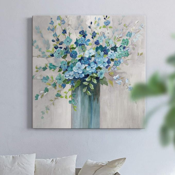 Renditions Gallery Sea Isle Wildflower Wall Art, Premium Gallery Wrapped Canvas Decor, Ready to Hang, 32 in H x 32 in W, Made in America Print (AZS-WC21-40077-R-3232-MK)