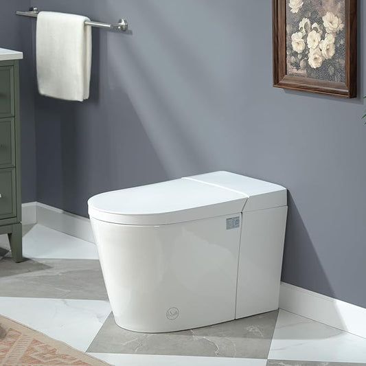 WOODBRIDGE Smart Toilet, Auto Open/Close Lid, Foot Sensor, Auto Flush, Heated Seat, Easy Installation, without Bidet,CHT002