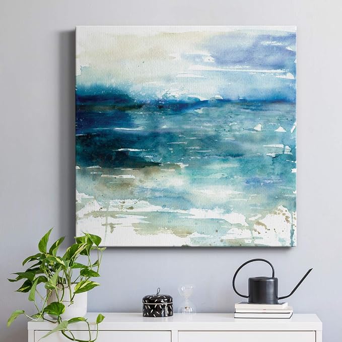 Renditions Gallery Ocean Break Wall Art, Premium Gallery Wrapped Canvas Decor, Ready to Hang, 32 in H x 32 in W, Made in America Print