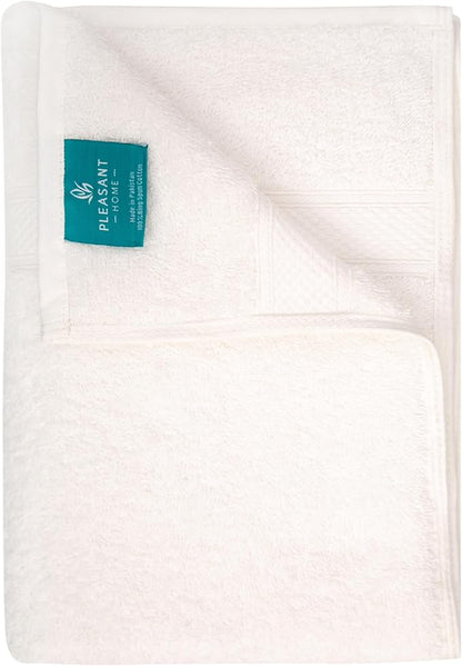 Pleasant Home Bath Towels Set of 6 (24” x 50”) 100% Cotton, 515 GSM | Lightweight, Soft & Highly Absorbent Luxury Towels for Bathroom | for Gym, Pool & Spa | 6 Pack, White