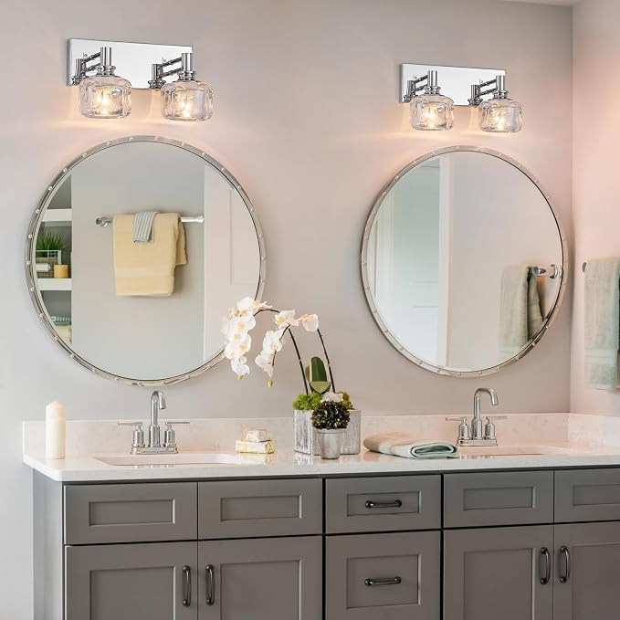 Chrome Vanity Light 2 Lights Vanity Lights for Bathroom Light Fixtures(13.3inches in Length)