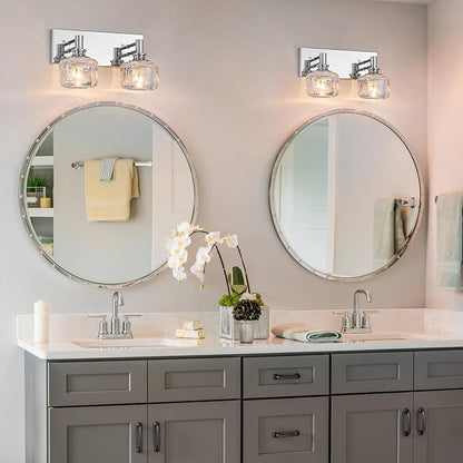 Chrome Vanity Light 2 Lights Vanity Lights for Bathroom Light Fixtures(13.3inches in Length)