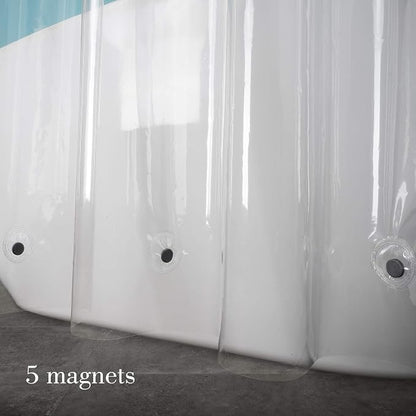 EurCross 72 x 96 inch Extra Long Clear Shower Curtain Liner with 5 Magnets, 9G PVC Free Thick EVA Shower Liner, Heavy Duty Weighted Clear Shower Curtain for Bathroom 96 inch Length